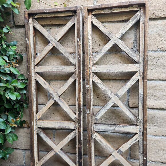 Arch Wood Frame Distress Taupe Shabby Chic Trieste Set of 2, 36" H - Picture 4 of 4